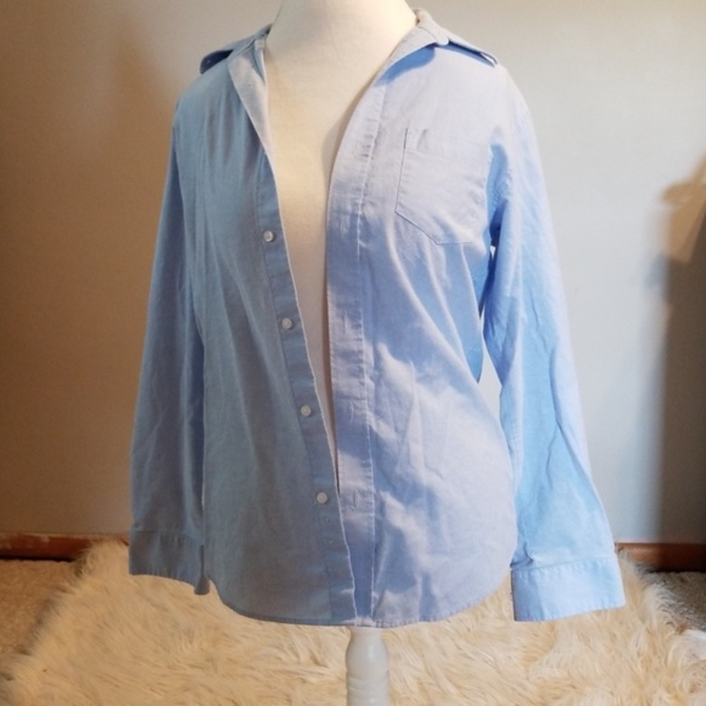 Uniform blue button up